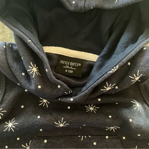 Little Bipsy Navy 🎇 Star Sleeveless Hoodie & Shorts Set - Picture 6 of 15